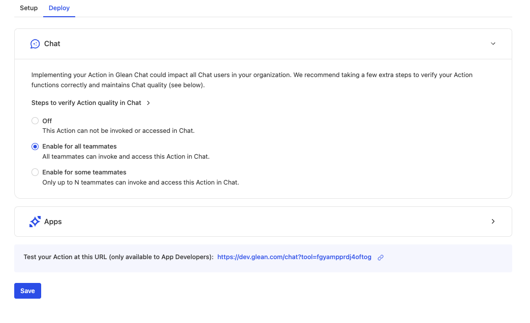 Deploy Action View